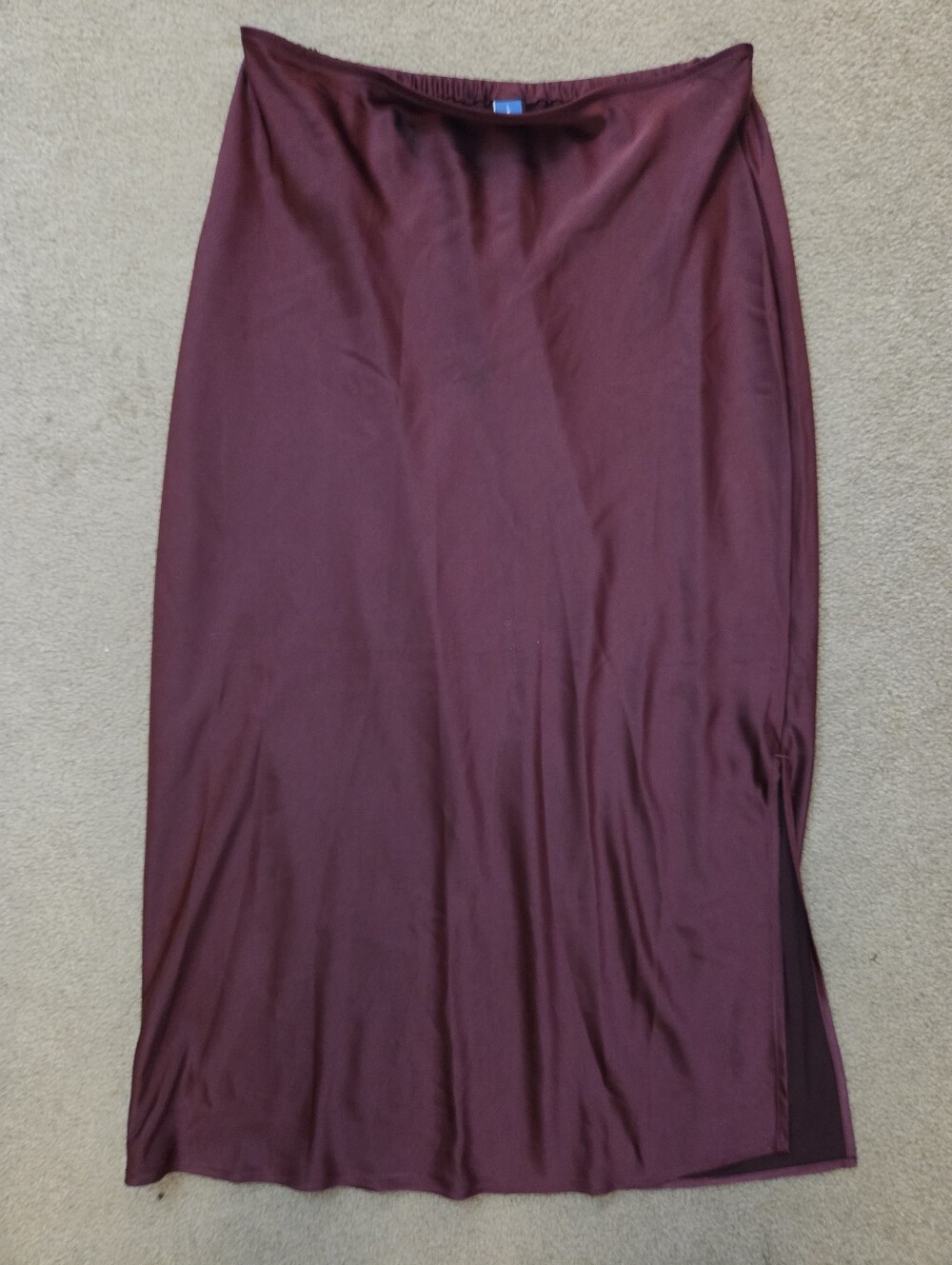 Sz L Old NAVY Burgundy Satin Skirt BNWT